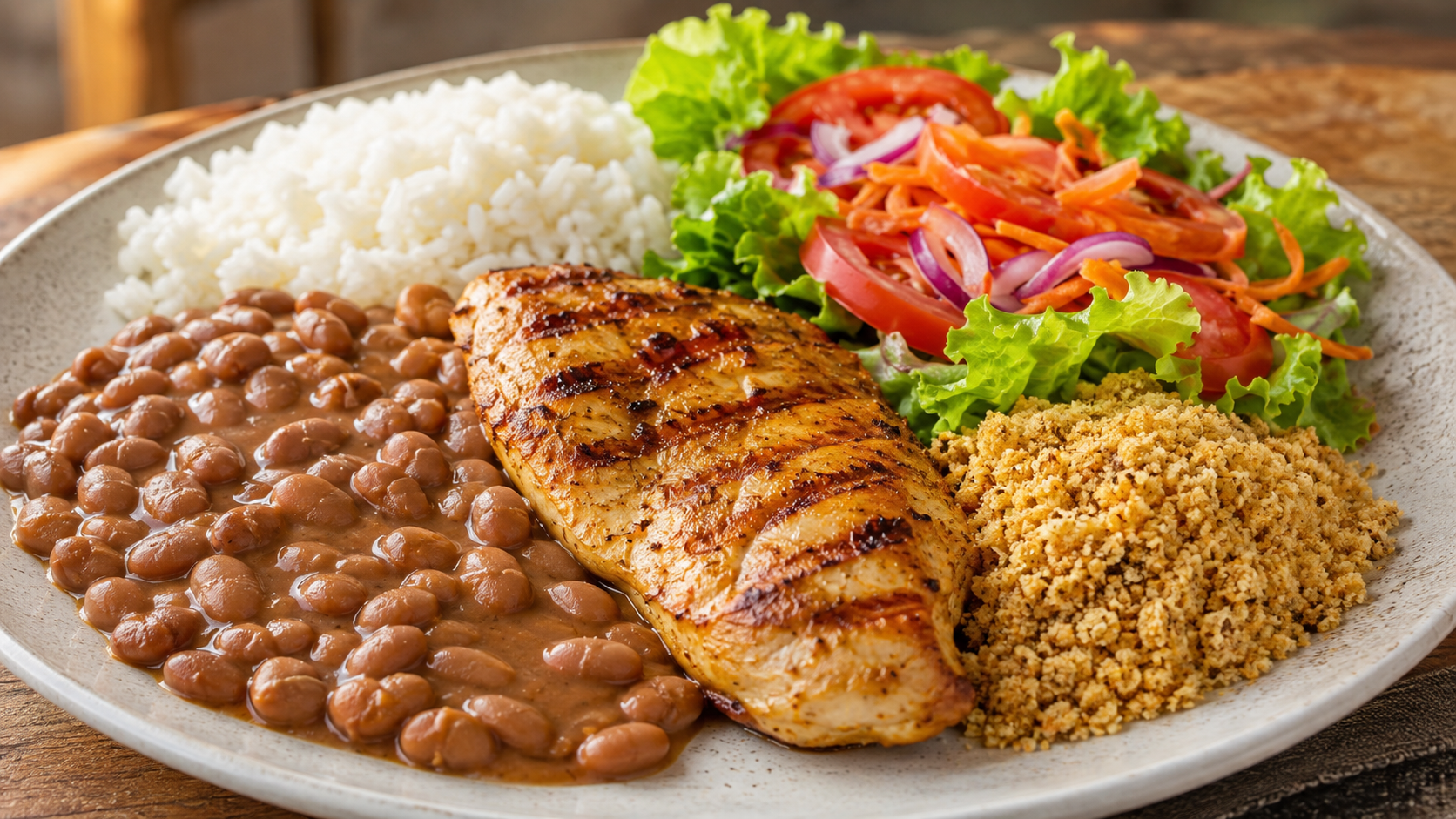 Mesa com comida caseira